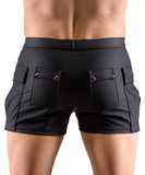 Svenjoyment black matte look shorts with pockets
