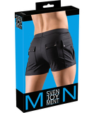 Svenjoyment black matte look shorts with pockets