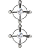 Taboom Nipple Press Clamps Divine Cross Silver