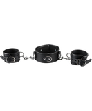 Zado leather collar & wrist cuff set