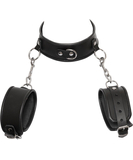 Zado leather collar & wrist cuff set