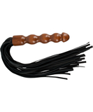 Zado leather flogger with wooden handle