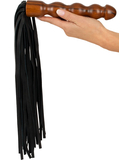 Zado leather flogger with wooden handle