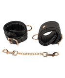 Zado Leather Handcuffs with Gold-coloured Chain