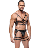 Zado leather suspender harness two-piece set