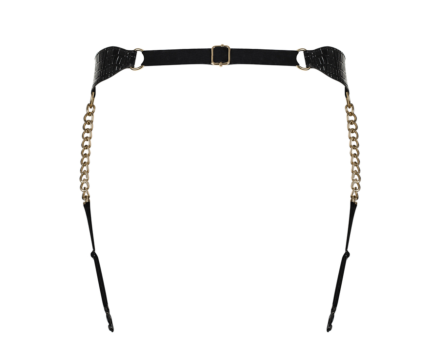 Obsessive black leatherete garter belt with chains SexyStyle.eu