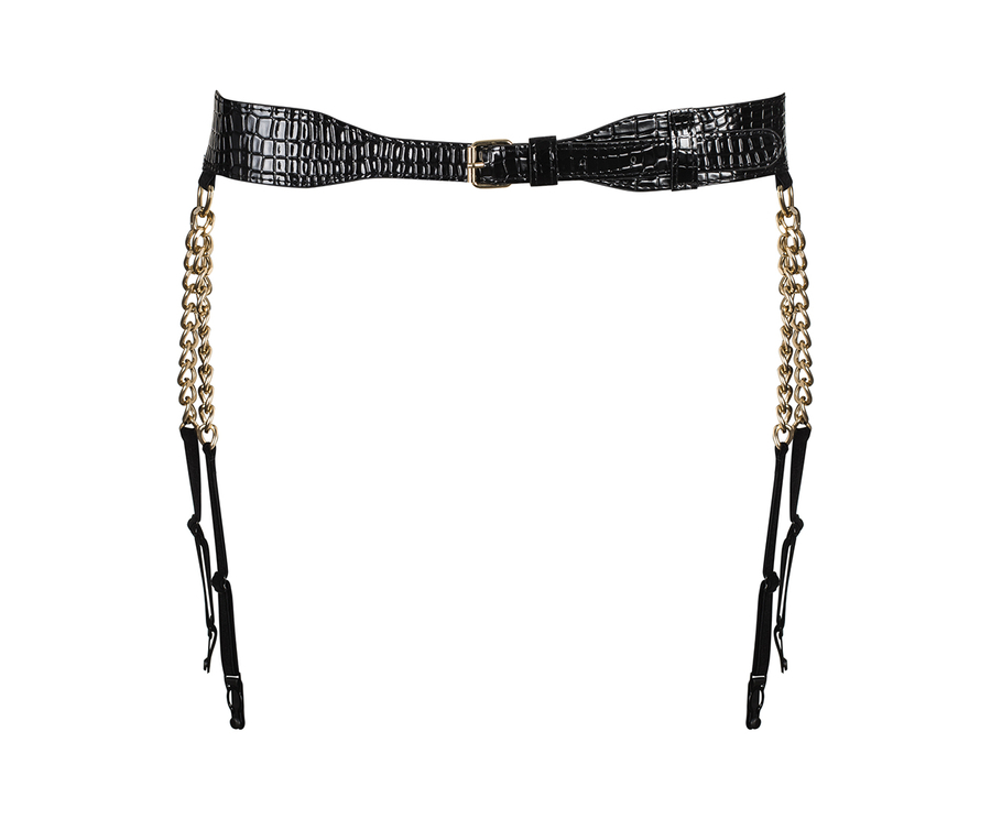 Obsessive black leatherete garter belt with chains SexyStyle.eu