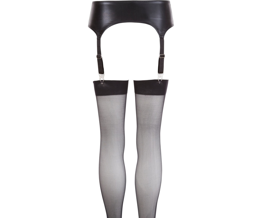 Black Garter Belt With Stockings