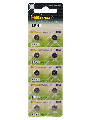 Hi-Watt LR41 batteries (10 pcs)