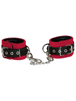 Zado red & black leather wrist cuffs
