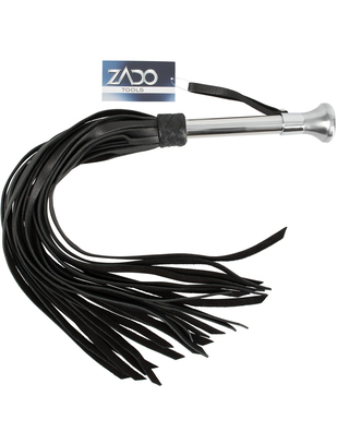 Zado leather whip with metal handle