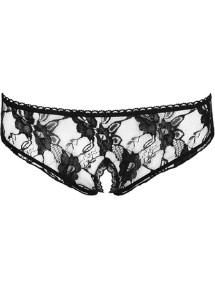 Cottelli Lingerie black lace crotchless panties