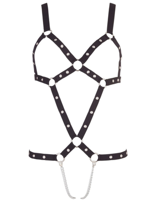 Bad Kitty black strap body with metal chains