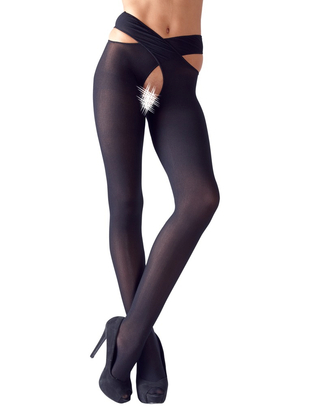Cottelli Lingerie black stockings with strap