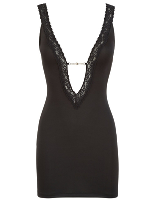 Cottelli Lingerie черное облегающее платье мини с глубоким декольте