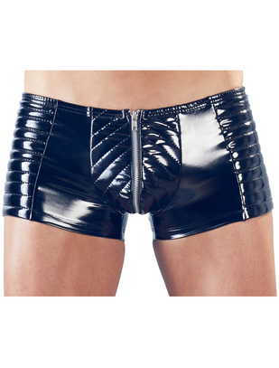 Black Level black vinyl biker style trunks