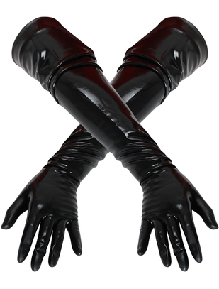 Late X black latex gloves