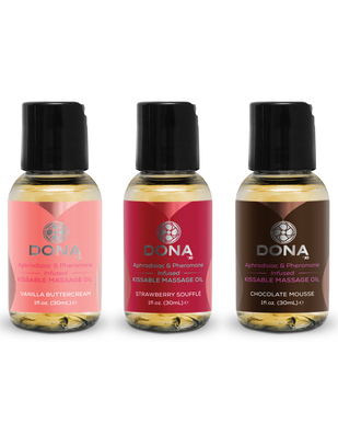 Dona kissable massage oil gift set (3 x 30 ml)
