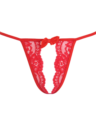 Axami Sexy Love Cave red crotchless string