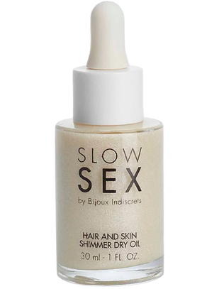 Bijoux Indiscrets "Slow Sex" plaukų ir odos blizgesio aliejus sausam prisilietimui (30 ml)