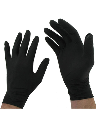 UNIGLOVES Black Disposable Latex Gloves (100 pcs)