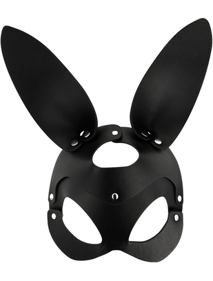 Coquette black leatherette bunny mask