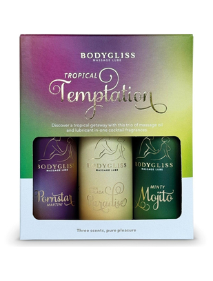 Bodygliss Tropical Temptation zestaw żeli intumnych do masażu (3 x 30 ml)