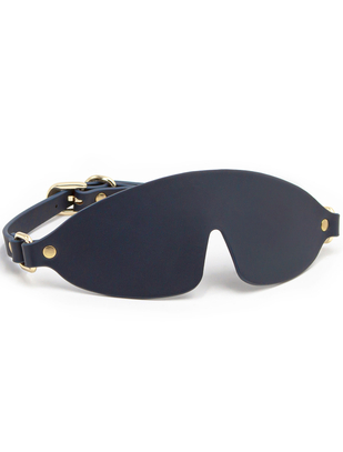 NS Novelties navy blue faux leather blindfold