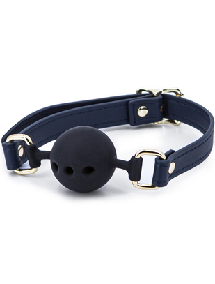 NS Novelties navy blue silicone ball gag