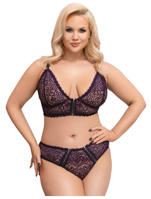 Cottelli Lingerie комплект фиолетового кружевного нижнего белья