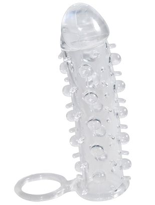 Crystal Skin penis sleeve with testicle ring