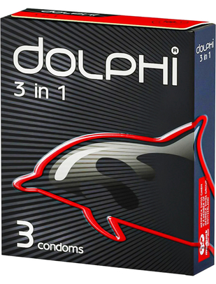 Dolphi 3 in 1 prezervatyvai (3 vnt.)