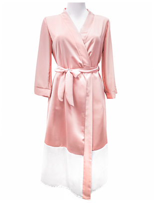 SexyStyle rose gold robe with white hemline