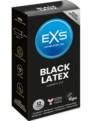 EXS Black Latex Comfy Fit condoms (12 pcs)