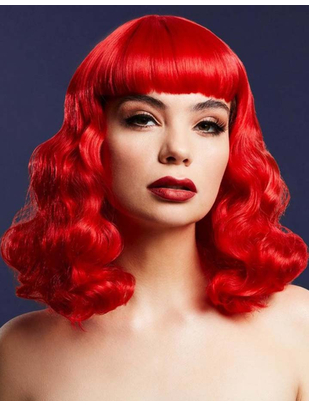 Fever Bettie Red Wig with Short Fringe