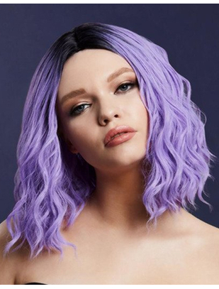 Fever Cara violeta/melna ombre īsa viļņota parūka