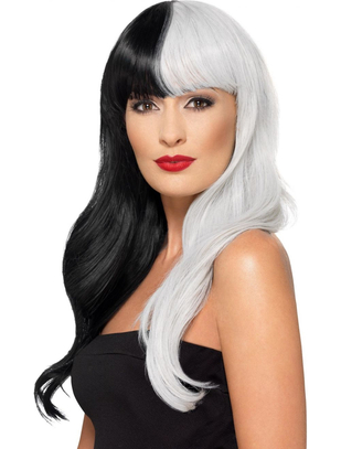 Fever Deluxe black & white wig