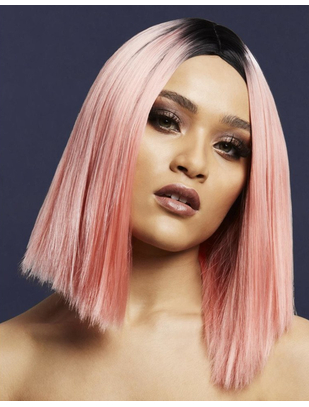 Fever Kylie light pink/black ombre short straight wig