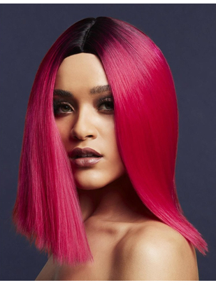 Fever Kylie bright pink/black ombre short straight wig
