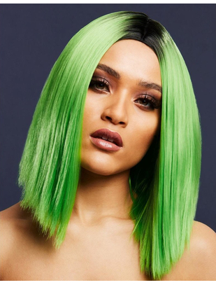 Fever Kylie ярко-зелёный/чёрный короткий прямой парик