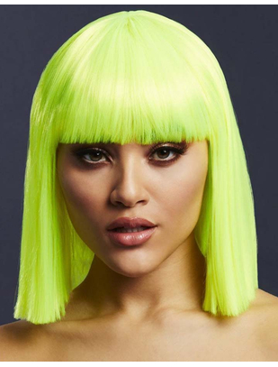 Fever „Lola“ neoninės gelsvai žalios spalvos trumpas perukas
