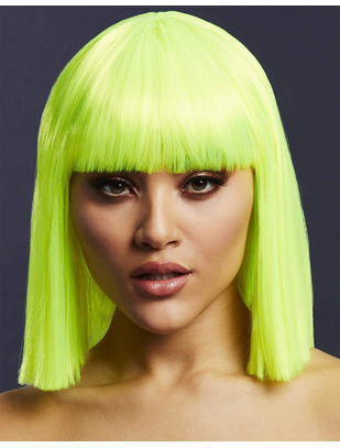 Fever Lola neoninės gelsvai žalios spalvos perukas