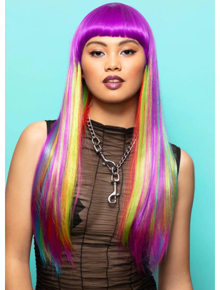 Fever Manic Panic Vivid Rainbow Downtown Diva Wig