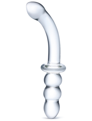 gläs Ribbed G-Spot klaasist dildo