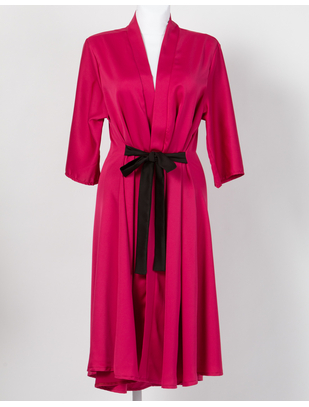 MAKE bright pink robe with black sash