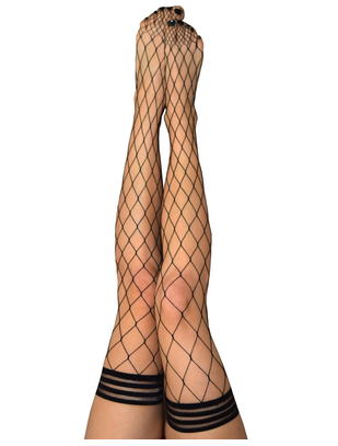 Kix’ies Michelle black diamond net hold-up stockings
