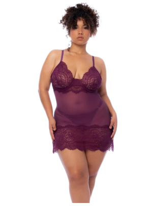 Mapale Burgundia värvi läbipaistev babydoll