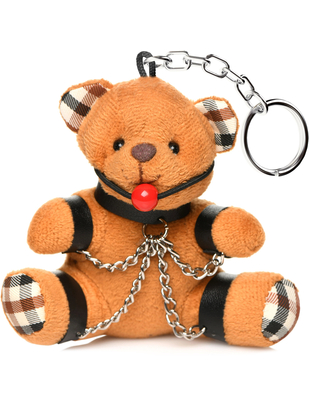 Master Series Gagged Kinky Teddy Bear raktų pakabukas