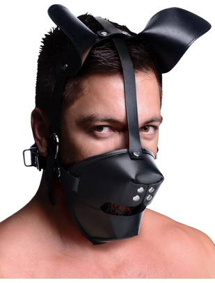 Master Series Puppy Play Muzzle With Breathable Ball Gag