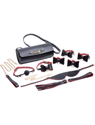 Master Series To Go Black & Red Bow Bondage Set